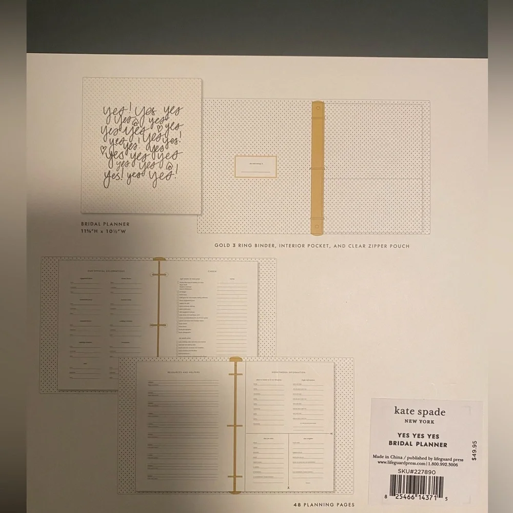 NWT kate spade Yes Yes Yes Bridal Planner IN BOX